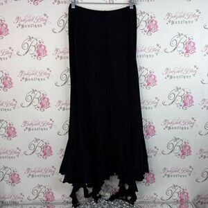 Marallis collection skirt fairy hem Ruffled Maxi Skirt black stretchy
